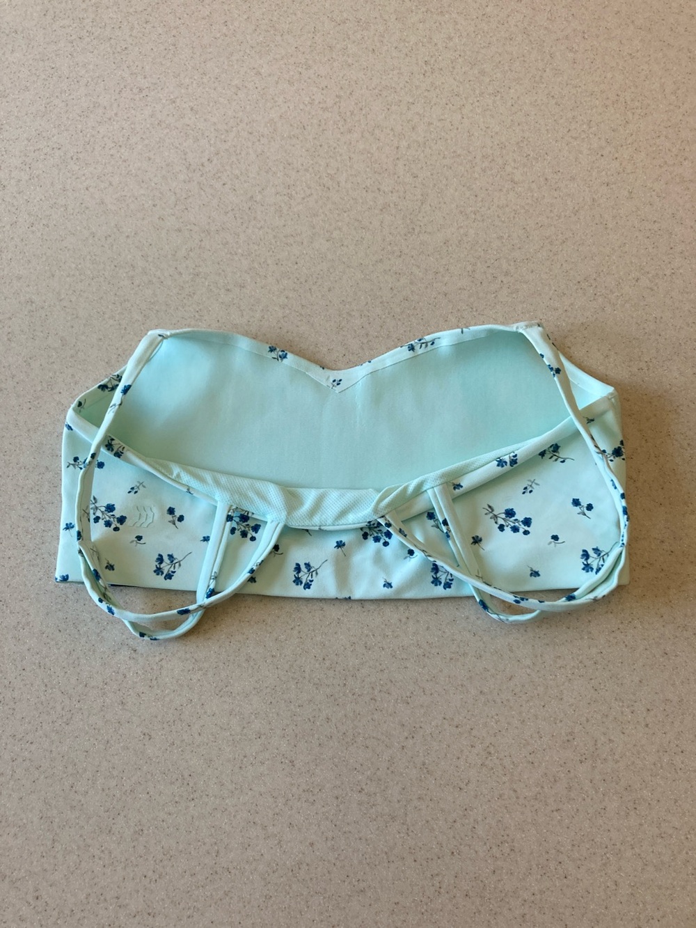 All In Motion Mint Green Floral Double-Strap Support Bra/Crop Top Women Size L - Picture 5 of 11